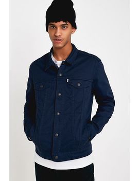 levi's trucker jacket navy blazer