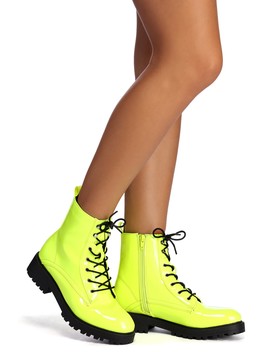 neon green combat boots