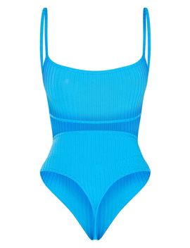 bright blue bodysuit