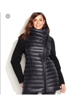 calvin klein asymmetrical puffer jacket