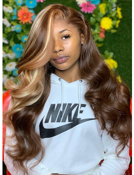 Shoptagr Brown Highlight Blonde Lace Front Human Hair Wig